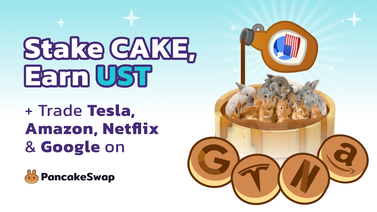 PancakeSwap agrega Amazon, Tesla, Netflix y Google mAsset Trading y Farms – Stake CAKE, gane UST
