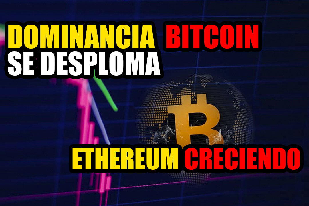 Dominio del mercado de Bitcoin se hunde durante el fin de semana mientras que crece el Ethereum